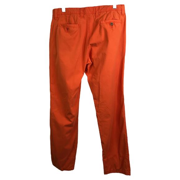 Tailor Vintage Chino Pants Mens Size 32 Orange Straight Leg Flat Front Mid-Rise - Picture 3 of 11